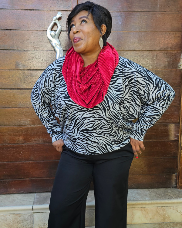 Tabia Snood - Red Velvet Rib