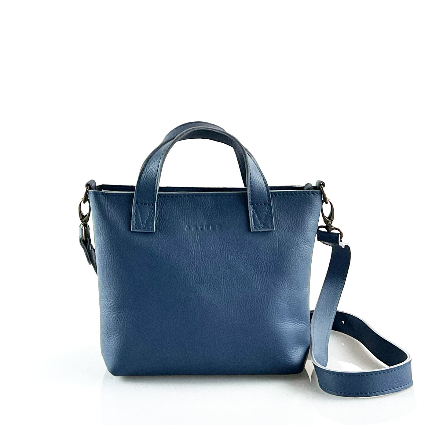 Zazi Petite Leather Crossbody Tote - Orion Blue