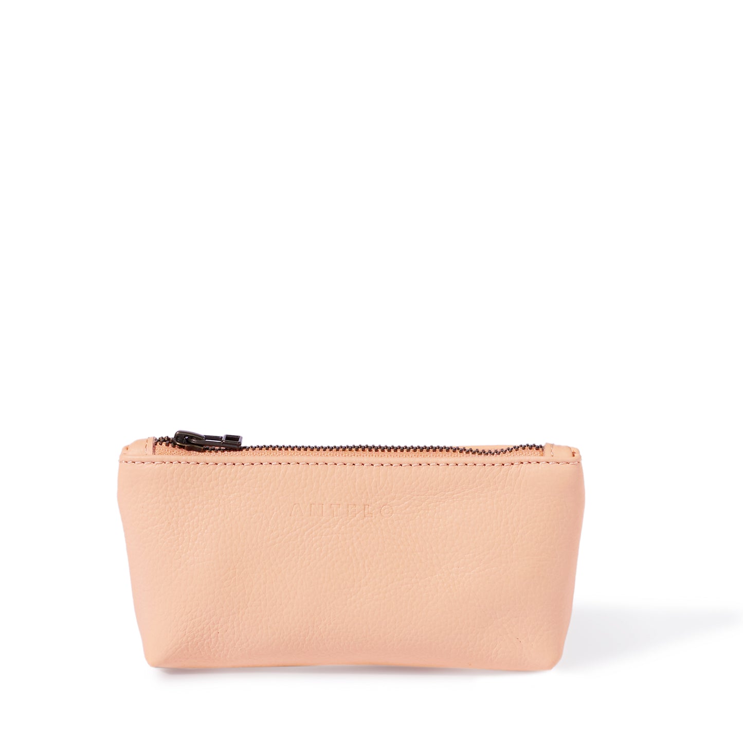 Sofia Pebble Leather Pouch - Peach Haze