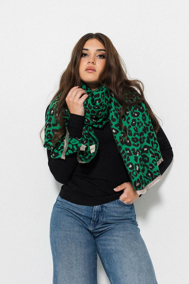 Leopard Print Wrap - Green