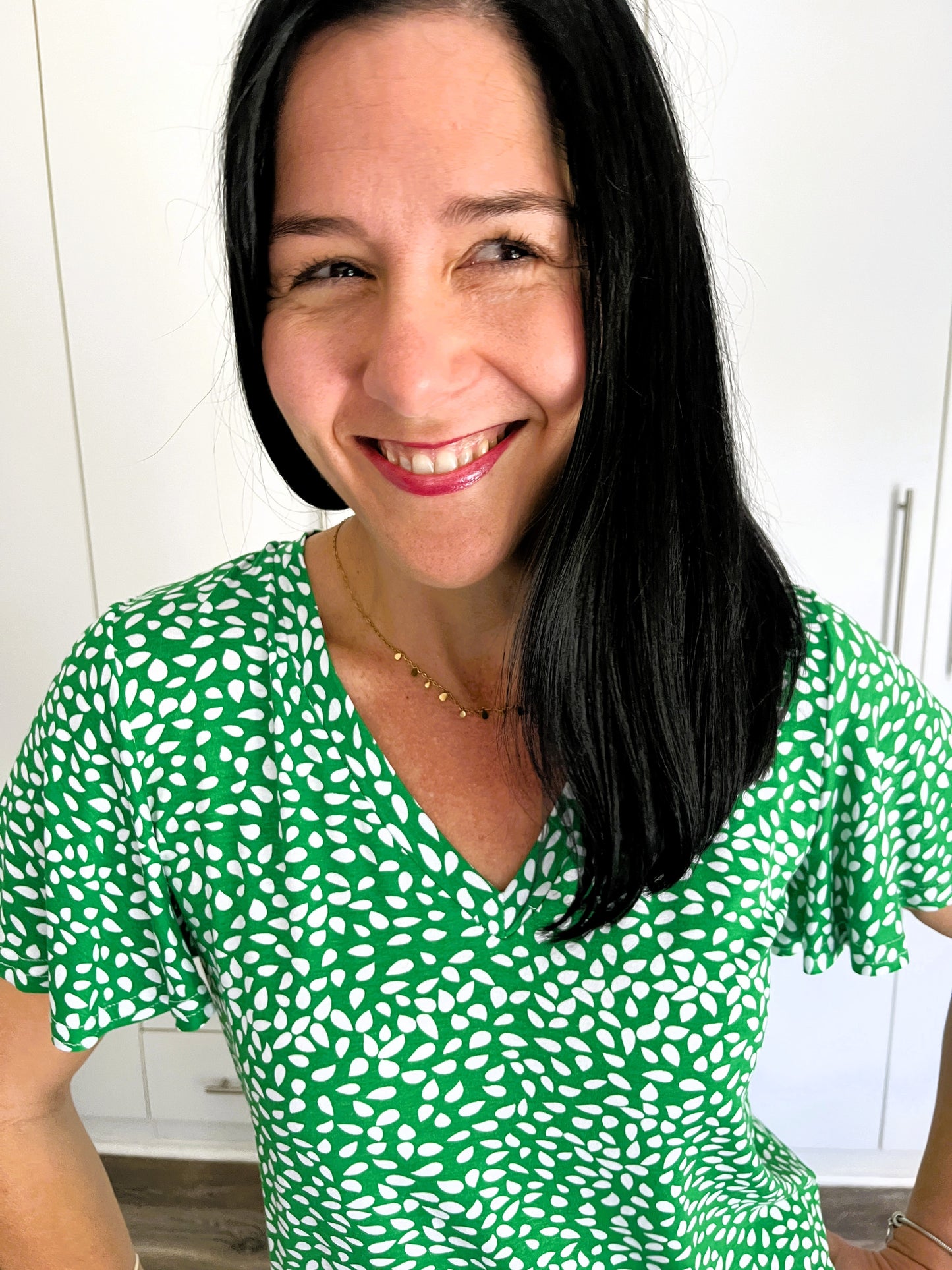 Frill Tee - Emerald Green Drop
