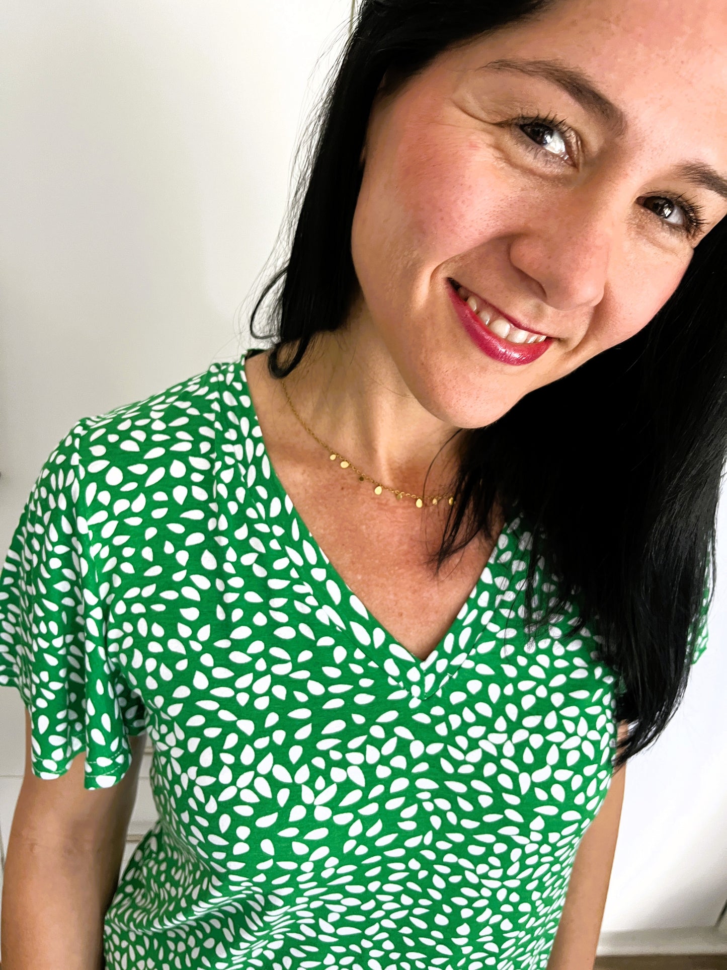 Frill Tee - Emerald Green Drop
