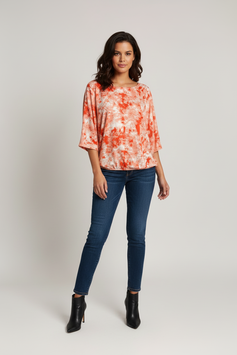 Kimya Top - Peach Tie Dye