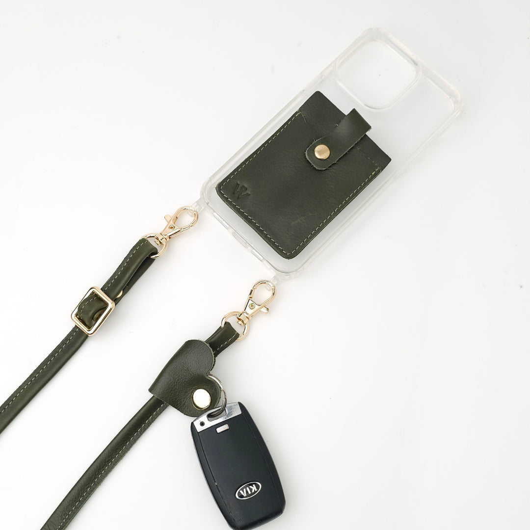 Texas Olive Leather Strap with Gold Fittings