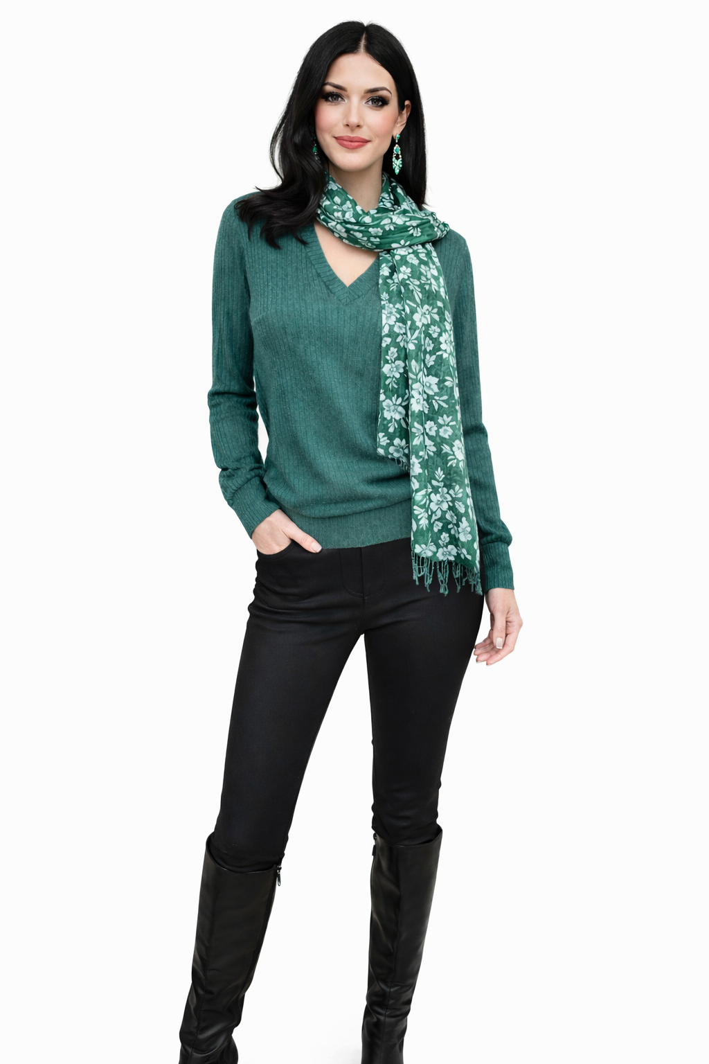 V-Neck Rib Top