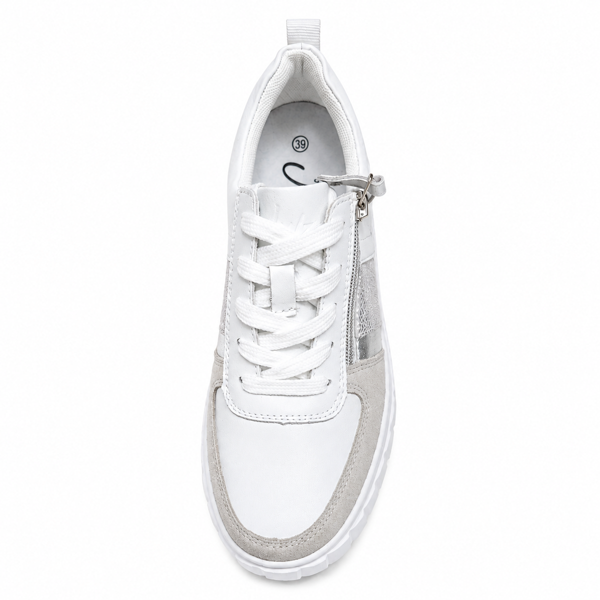 Iris White/Silver Leather Sneaker