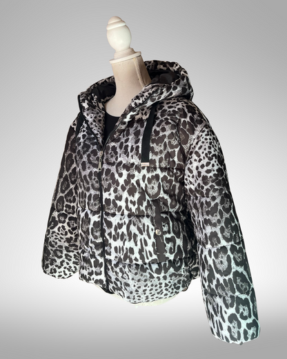 Leopard Print Puffer Jacket