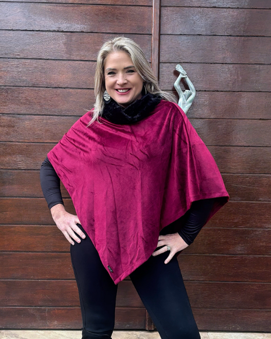 Mosi Poncho -Maroon