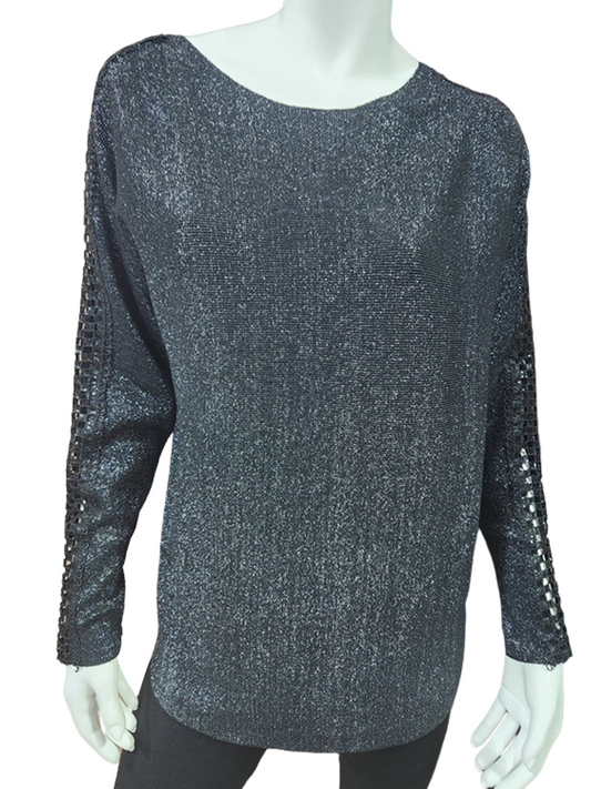 Blingy Black Knit with Sequin detailing on the sleeves