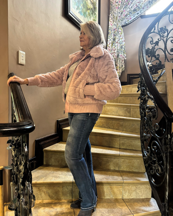 Bunny Fur Jacket - Blush Pink