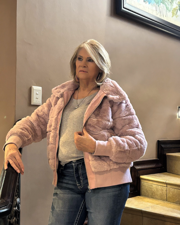 Bunny Fur Jacket - Blush Pink