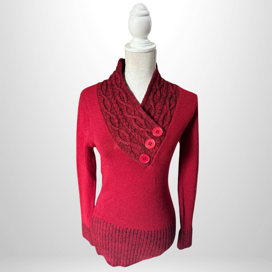 Red Detailed Collar Jersey
