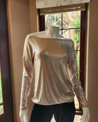 Off the Shoulder Top - Sand Shimmer