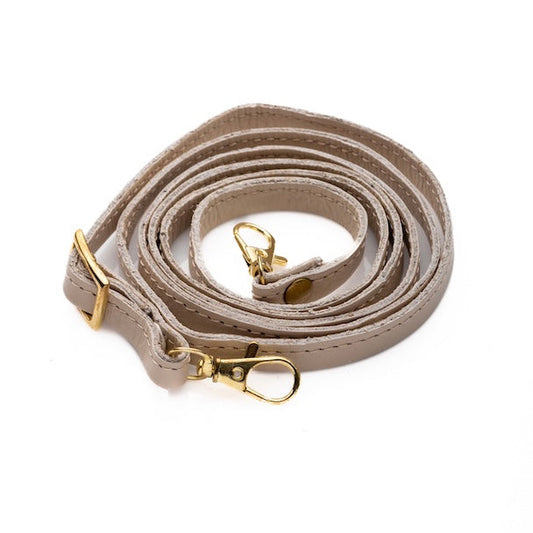 Latte Leather Strap with Gold Fittings