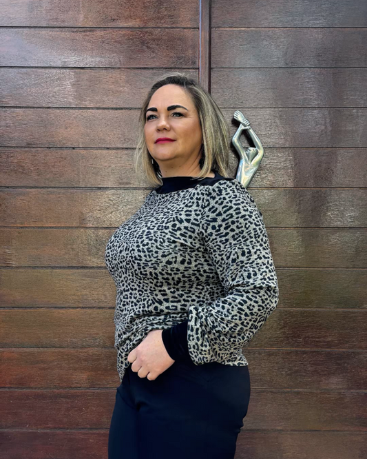 Rukiya Top - Leopard & Black