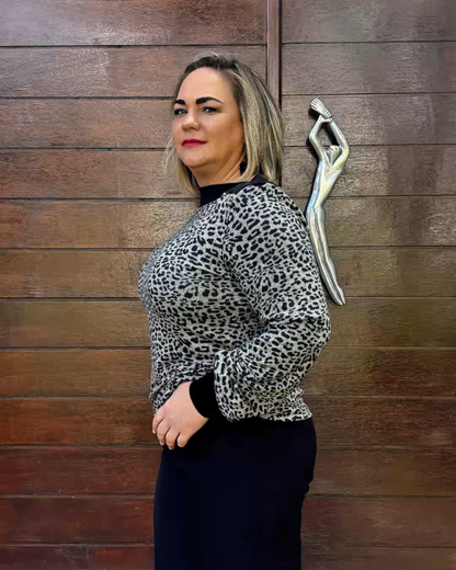 Rukiya Top - Leopard & Black