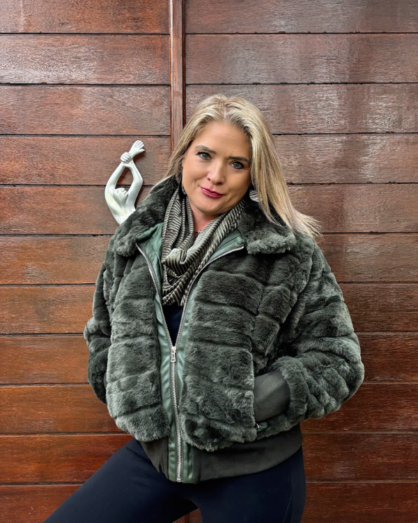 Bunny Fur Jacket - Green