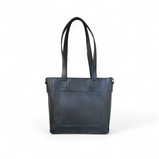 Harley leather unlined crossbody tote - Black