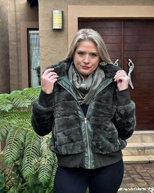 Bunny Fur Jacket - Green