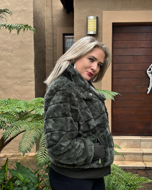 Bunny Fur Jacket - Green