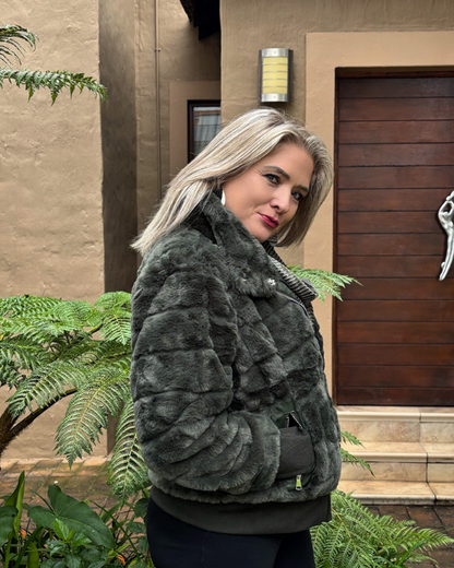 Bunny Fur Jacket - Green