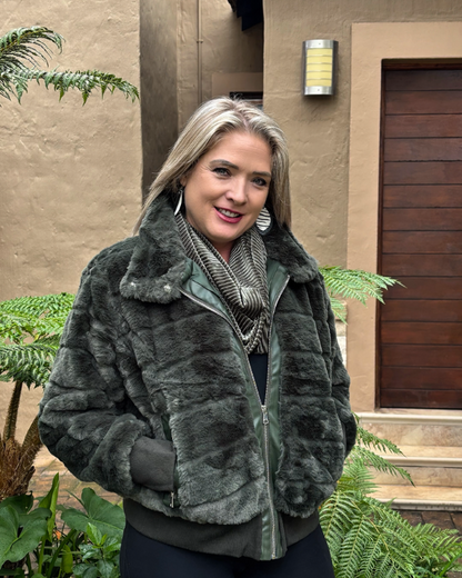 Olive Velvet Rib Snood