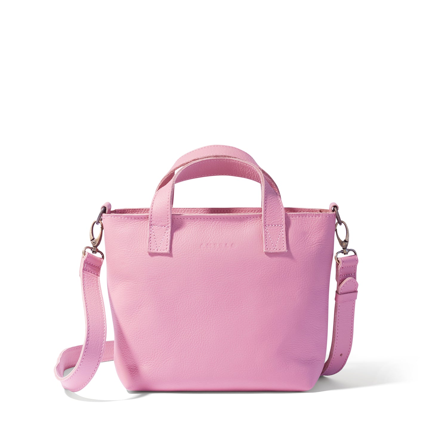 Zazi Petite Leather Crossbody Tote - Sunset Pink