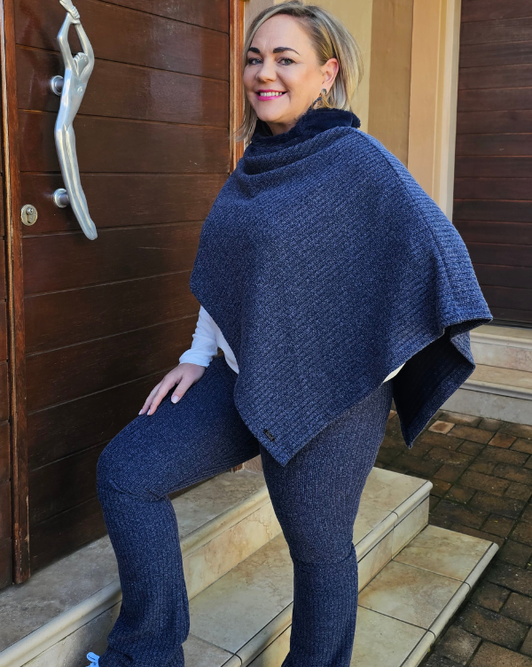 Maryamm - Navy Rib Pants (Longer Length)