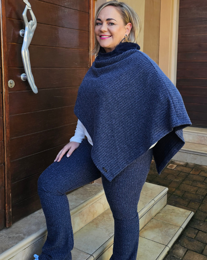 Maryamm - Navy Rib Pants (Longer Length)
