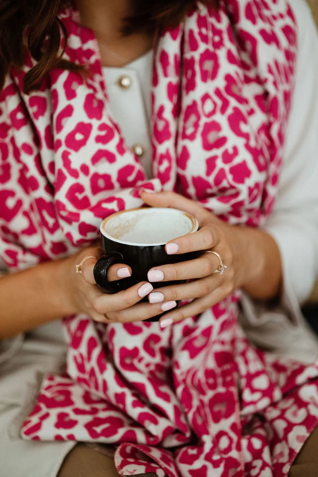 Leopard Print Wrap - Magenta