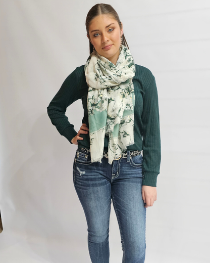 V-Neck Rib Top - Green