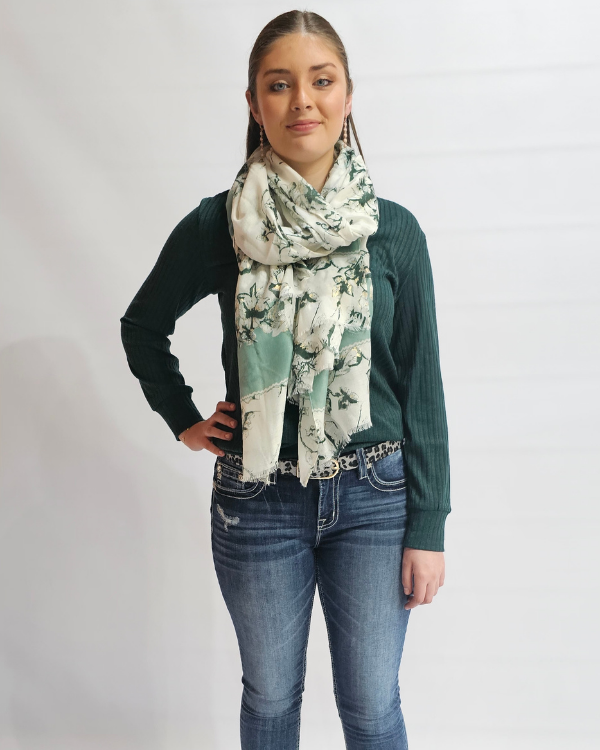 V-Neck Rib Top - Green