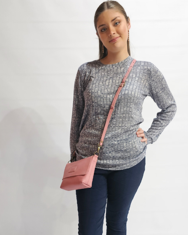 Rib Knit Top - Navy