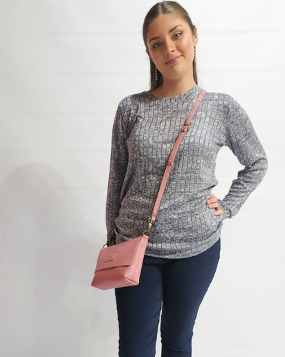 Rib Knit Top - Navy