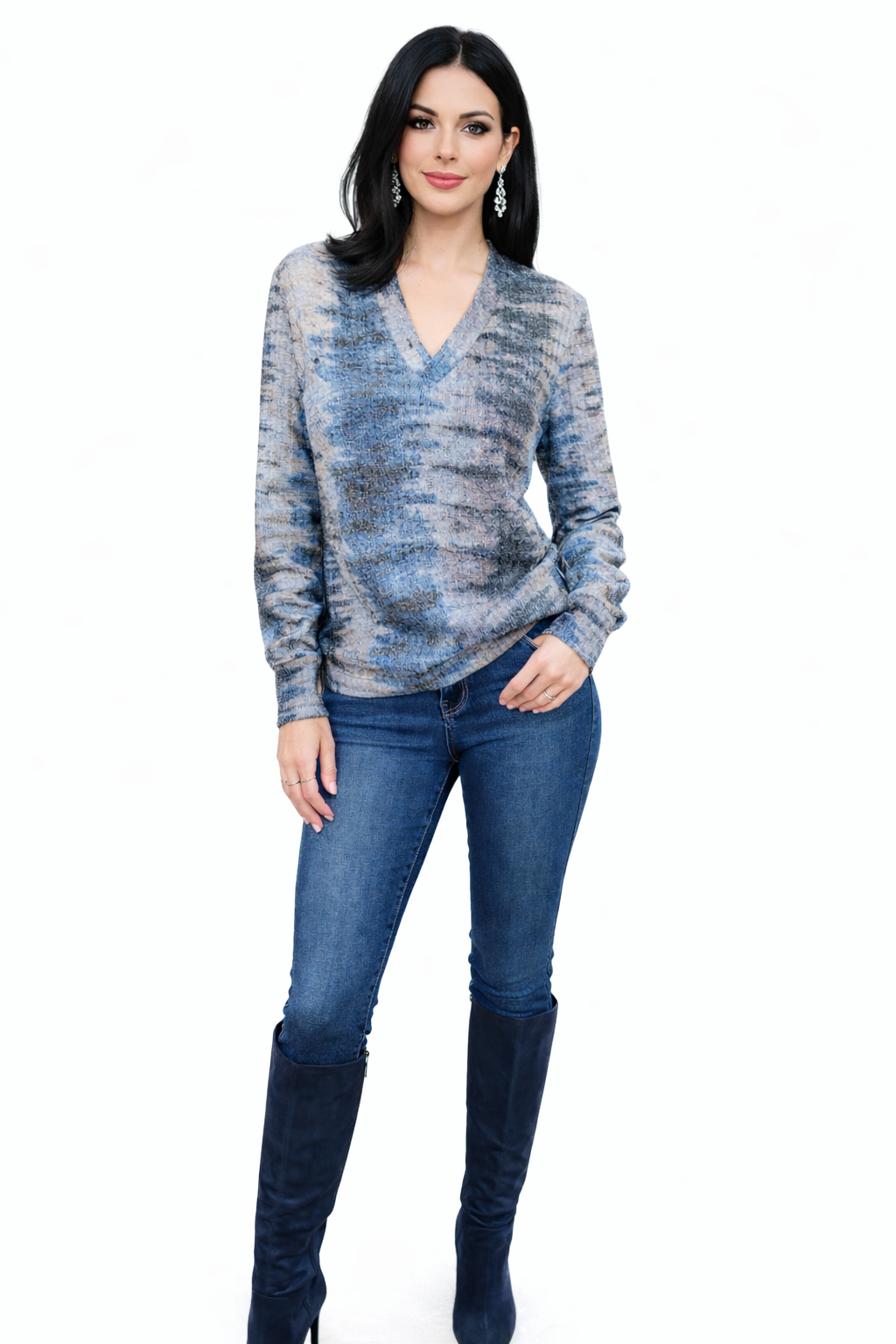 V-Neck Rib Top