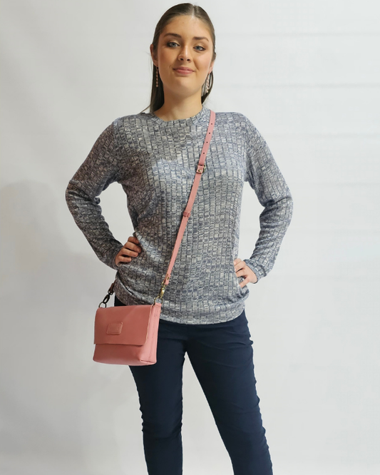 Rib Knit Top - Navy