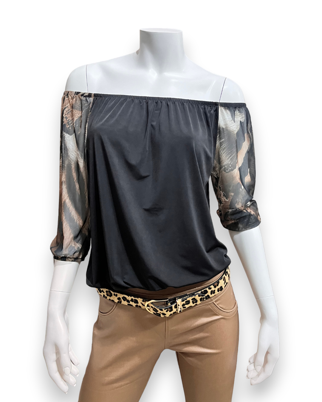 Shanee Top - Brown & Black Leopard