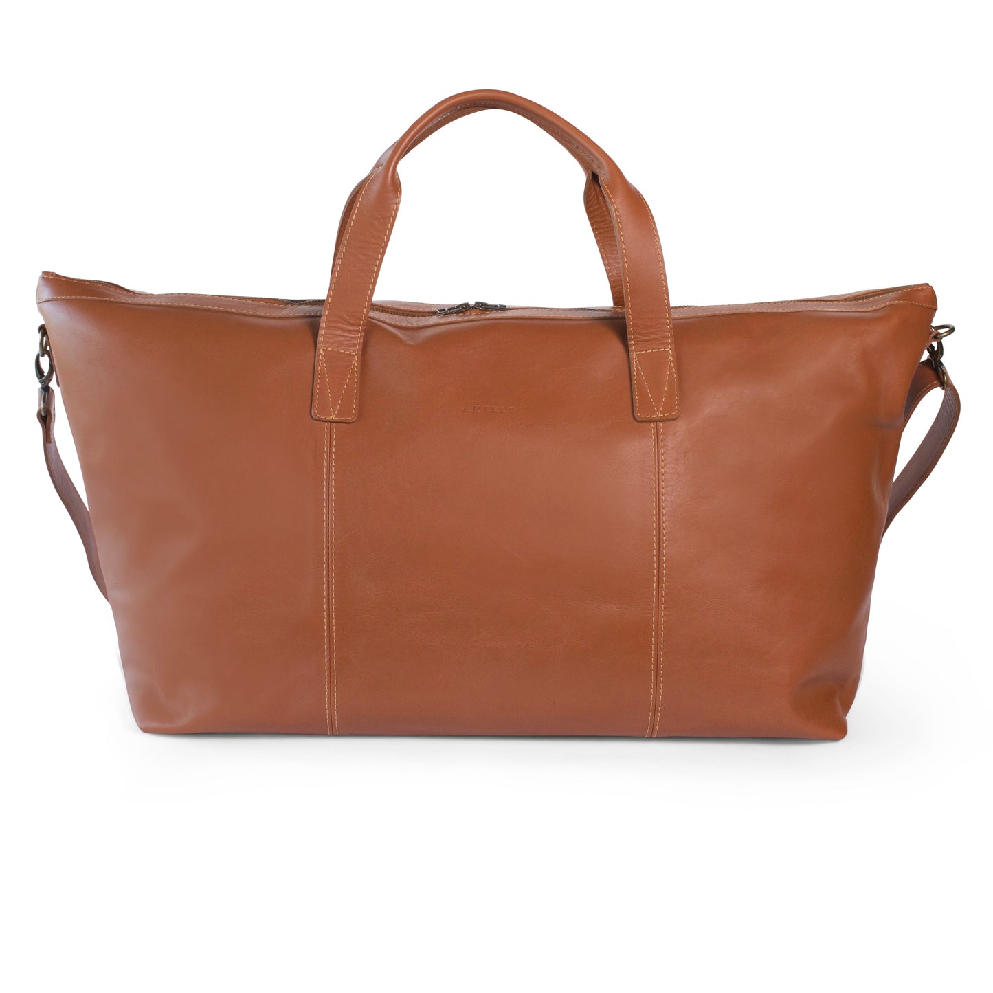 Oliver Leather travel weekender bag - Cider