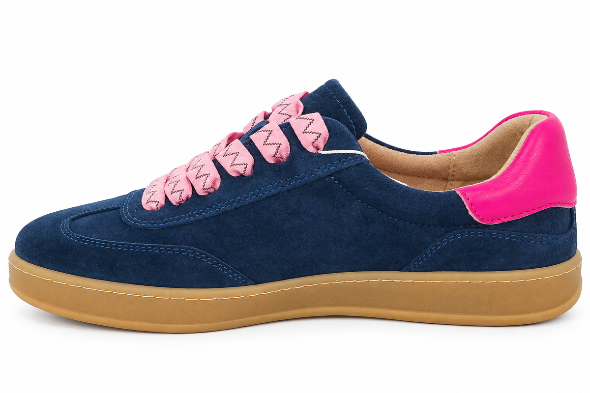 Lumi Navy/Pink Leather Sneakers