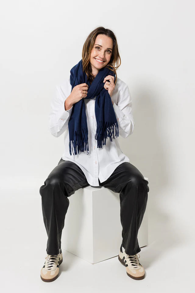 Luxe Winter Wrap - Navy