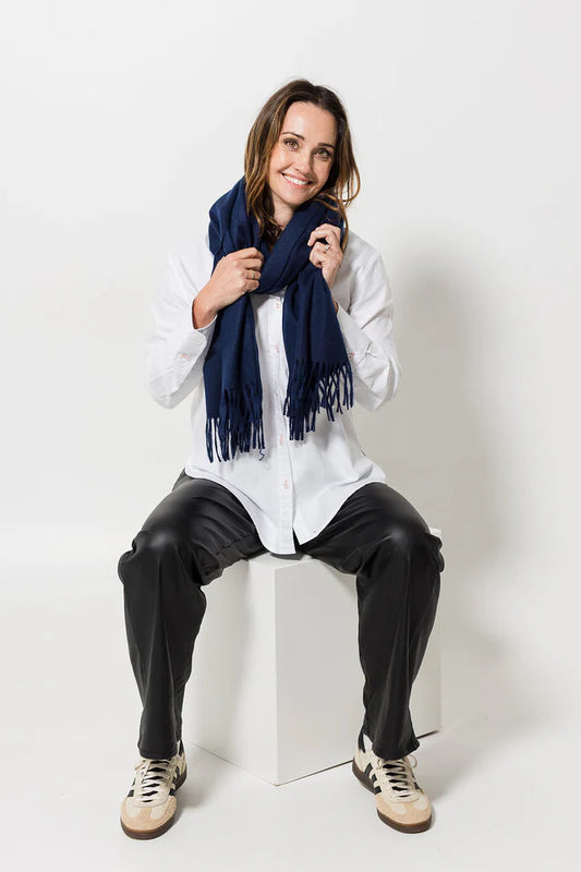 Luxe Winter Wrap - Navy