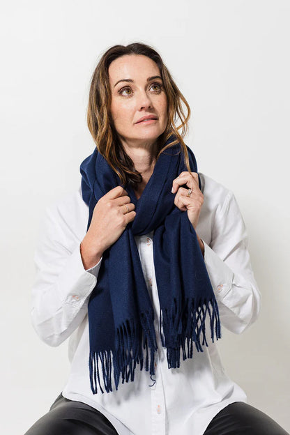 Luxe Winter Wrap - Navy