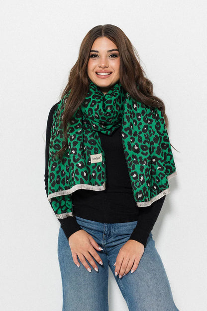Leopard Print Wrap - Green