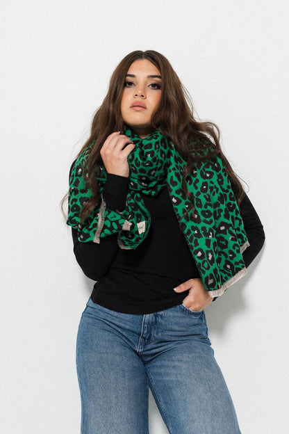 Leopard Print Wrap - Green