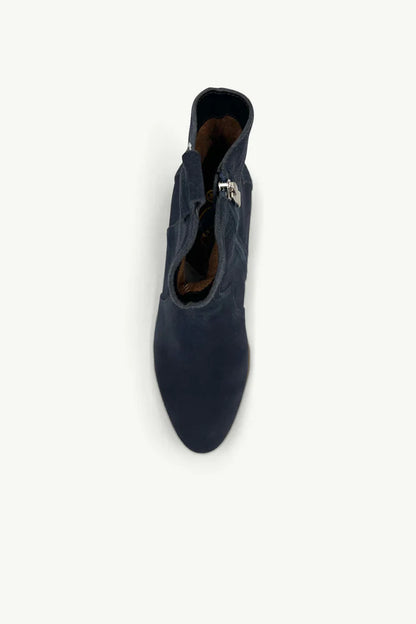 Belle Suede Leather Boots - Navy
