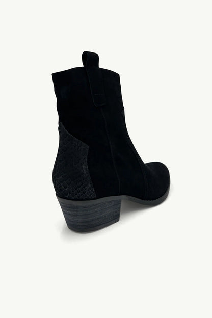 Belle Suede Leather Boots - Black