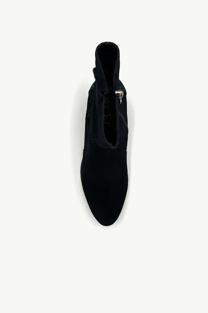 Belle Suede Leather Boots - Black