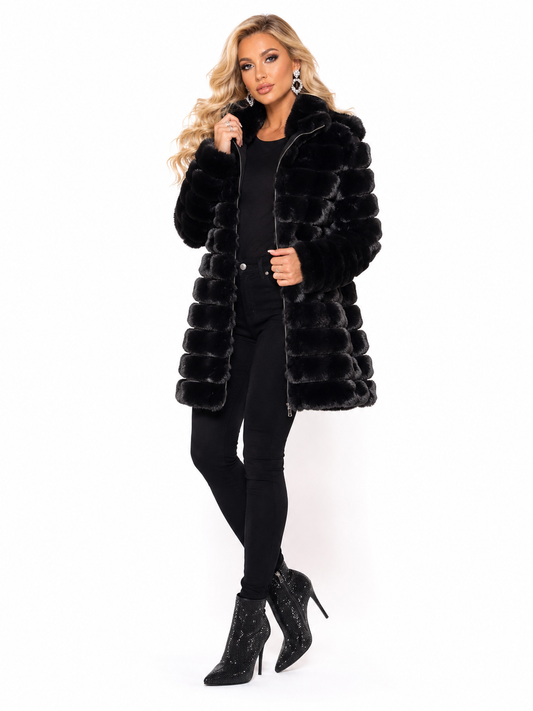 Luxe"Faux" Bunny Fur Coat