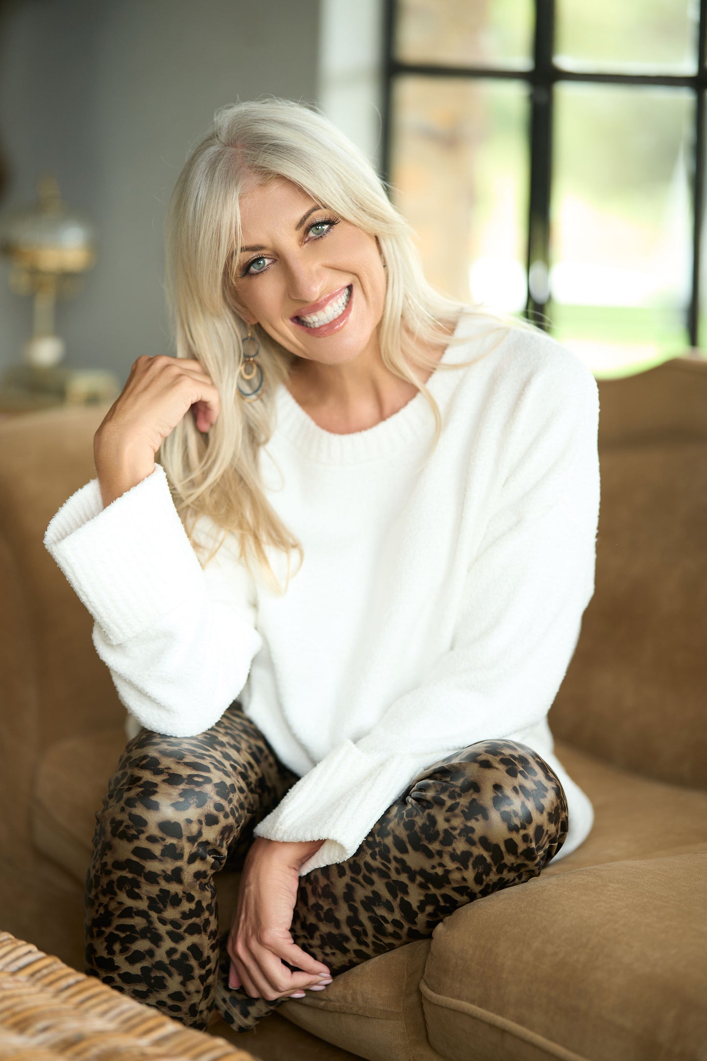 Camel Leopard "Leather" Pants