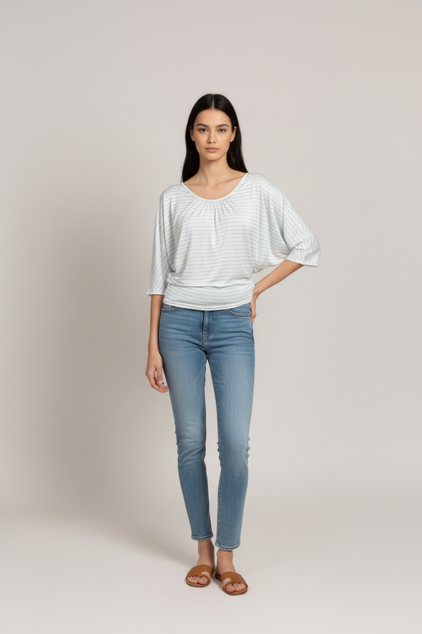 Chaniya Top - White & Silver